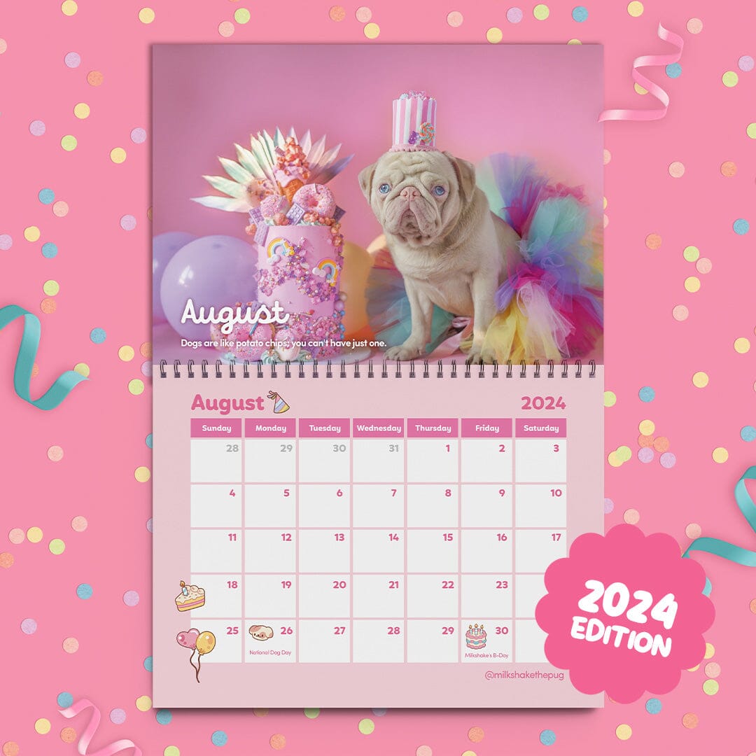 Milkshake's 2024 Calendar Milkshake the Pug