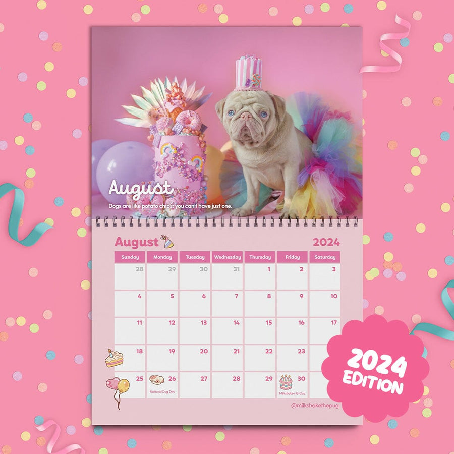 Milkshake's 2024 Calendar Milkshake the Pug